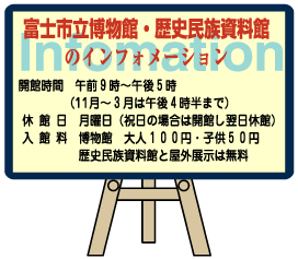 富士市立博物館・歴史民族資料館のインフォメーション